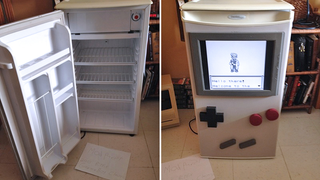 This Guy Turned His Dorm Room Fridge Into an Over-Sized Playable Game Boy